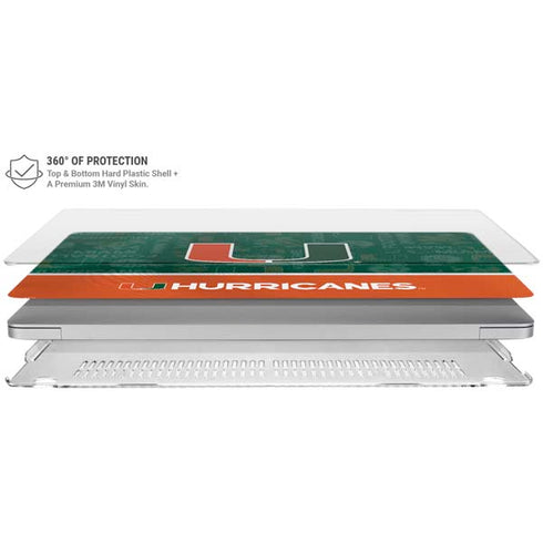 University of Miami U Hurricanes MacBook Air 15in (2023-2025) Case plus Skin